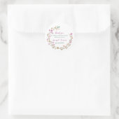 Elegante Grüne Tree Blätter Custom Wedding Runder Aufkleber (Tasche)
