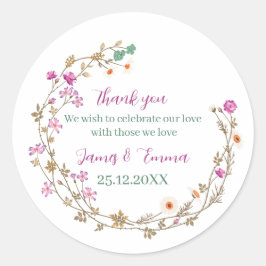 Elegante Grüne Tree Blätter Custom Wedding Runder Aufkleber