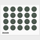 Elegante grüne Typografie Runder Aufkleber (Blatt)