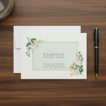 Elegante grüne UAWG Flora Response Card