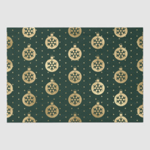 Elegante grüne und goldene Folien-Weihnachtskugeln Seidenpapier