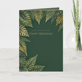 Elegante grüne und goldene Geburtstagskarte für ih Karte