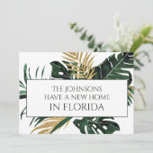 Elegante grüne und goldene Tropical Bouquet Neue Z Ankündigung (Stehend Vorderseite)