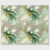 Elegante, grüne und goldene, wirbelfarbene Perle Geschenkpapier (Flach)