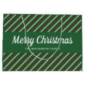 Elegante grüne und rote Weihnachten Große Geschenktüte (Rückseite)