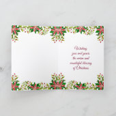 Elegante grüne und rote Weihnachtskarte Feiertagskarte (Innenseite)