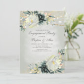 Elegante, grüne Verlobung Einladung (Stehend Vorderseite)