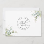 Elegante Grüne, virtuelle Hochzeit online Einladung (Rückseite)