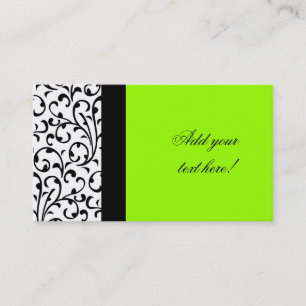 Elegante grüne Visitenkarte-modernes Damast-Muster Visitenkarte