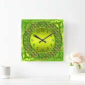 Elegante grüne Wall-Uhr Quadratische Wanduhr (Zuhause)