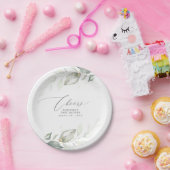 Elegante Grüne Wasserfarbe Dreamy Baby Dusche Pappteller (Party)