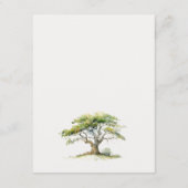 Elegante grüne Wasserfarbe Eichenbaum Hochzeitsdet Begleitkarte (Rückseite)