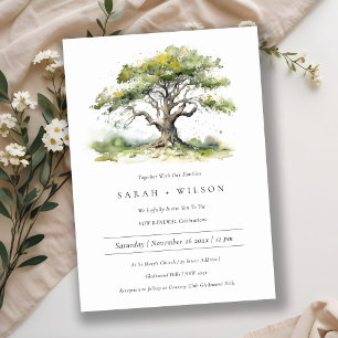 Elegante Grüne Wasserfarben Olivenweg Weinroute Me Einladung