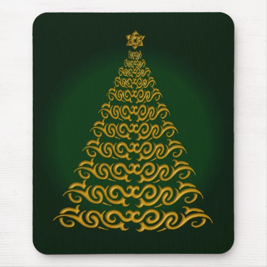 Elegante grüne Weihnachtsbaummousepad Mousepad (Vorne)