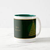 Elegante Grüne WeihnachtsbaumTasse Zweifarbige Tasse (VorderseiteRechts)