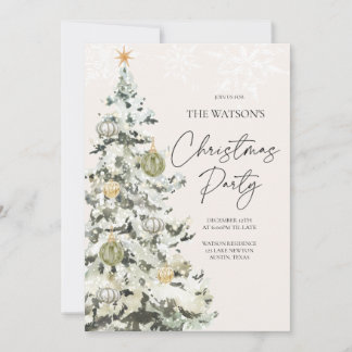 Elegante grüne Weihnachtsfeier-Einladung Einladung