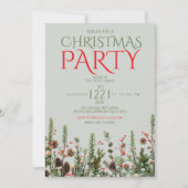 Elegante Grüne Weihnachtsfeiertage Party Einladung (Vorderseite)