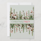 Elegante Grüne Weihnachtsfeiertage Party Einladung (Rückseite)