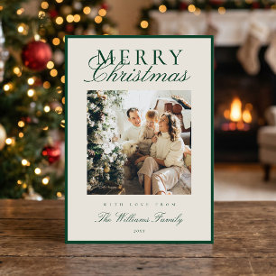 Elegante grüne Weihnachtsfotos im Stil des alten G Feiertagskarte