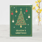 Elegante grüne Weihnachtskarte Karte (Gelbe Blume)