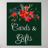 Elegante Grüne Weihnachtskarten Poster (Vorne)