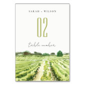 Elegante Grüne Weinkeller Weinkultur und Erde Wein Tischnummer (Rückseite)