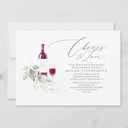 Elegante Grüne Weinkultur und Erde Brautparty Einladung (Vorderseite)