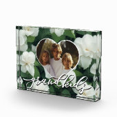 Elegante grüne, weiße Blumen-Fotovorlage Fotoblock (Rechts)