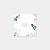 elegante grüne Wildblume Boho Monogramm in Blüte Post-it Klebezettel (Vorderseite)