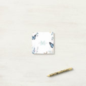 elegante grüne Wildblume Boho Monogramm in Blüte Post-it Klebezettel (Auf Schreibtisch)
