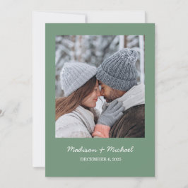 Elegante Grüne Winter-Botanische Kranzhochzeit Save The Date