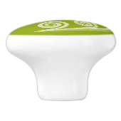 Elegante grüne Wölfe und Wirbel Keramik Knob Keramikknauf (Seitenansicht)