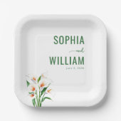 Elegante Grüne Zantedeschien Pappteller (Vorderseite)