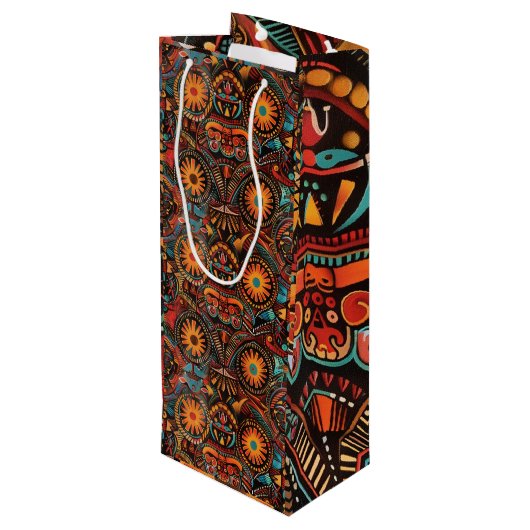 Elegante Grüne "Zeitlose Geschichte" Weinkultur un Geschenktüte Für Weinflaschen (Rückseite Schrägansicht)