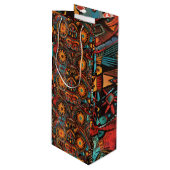 Elegante Grüne "Zeitlose Geschichte" Weinkultur un Geschenktüte Für Weinflaschen (Vorderseite Schrägansicht)