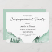 Elegante Grünen Wald Berge Engagement Party Einladung (Vorne/Hinten)