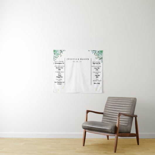 Elegante Grünflächen Blätter Flora Foto Stand Hint Wandteppich (Beispiel (Horizontal))