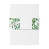 Elegante Grünflächen Blätter Floral Modern Bauchba Einladungsbanderole (Rückseitenbeispiel)