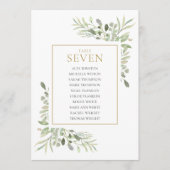 Elegante Grünflächen Tischnummer 7 Sitzplakette (Vorderseite)