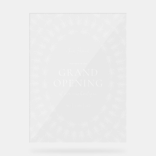 Elegante Grünflächen Transparente Akryllische Gesc Acrylschild (Vorderseite)