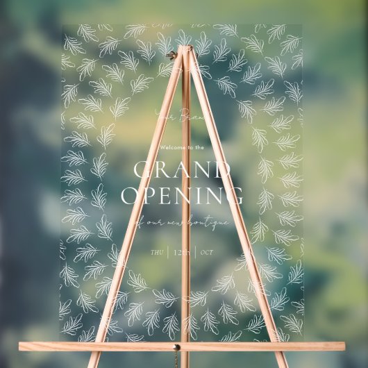 Elegante Grünflächen Transparente Akryllische Gesc Acrylschild (Neutral)