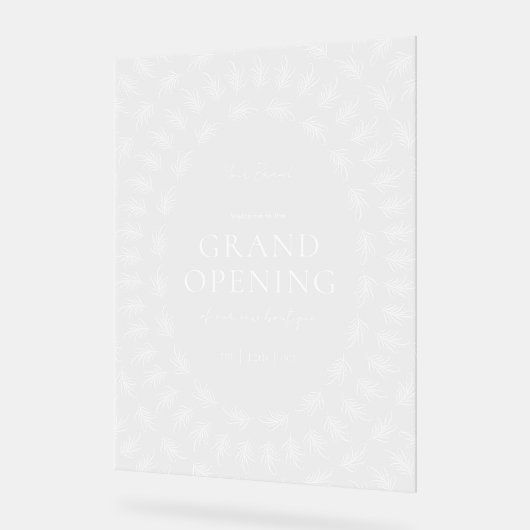 Elegante Grünflächen Transparente Akryllische Gesc Acrylschild (Winkel)