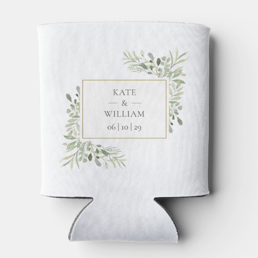 Elegante Grünfoliage Wedding Can Cooler Dosenkühler (Rückseite)