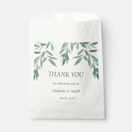 Elegante Grünfolien Geschenktütchen (Vorderseite)