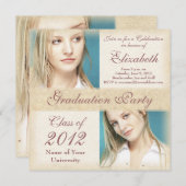 Elegante Grunge Graduation Party Einladungen (Vorne/Hinten)