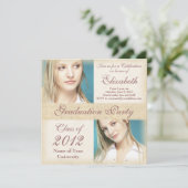 Elegante Grunge Graduation Party Einladungen (Stehend Vorderseite)