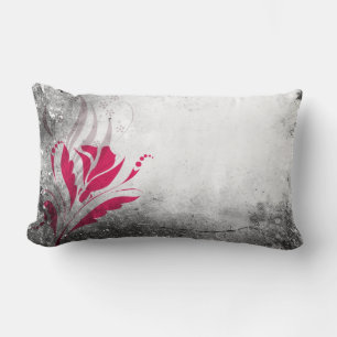 Elegante Grunge Pink Floral Wohngestaltung Lumbar Lendenkissen