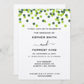 Elegante, grüngelbe Polka-Dot-Design-Hochzeit Einladung (Vorne/Hinten)