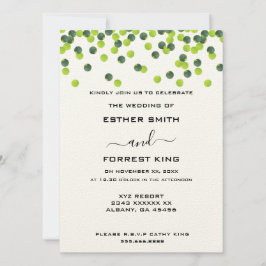 Elegante, grüngelbe Polka-Dot-Design-Hochzeit Einladung