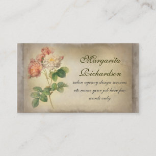 elegante grungy Geschäftskarten der Vintagen Rose Visitenkarte